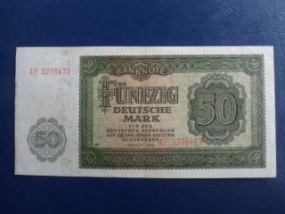 1948 Ddr/gdr East German 50 Deutsche Mark Bank Note - First Issue - Vg Cond.  19 - 437