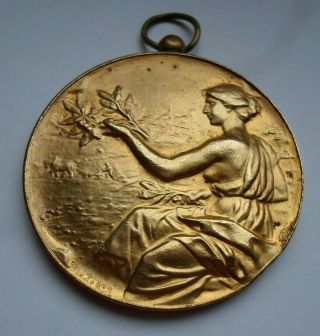 1936 Showcase / Shop Decoration Contest Belgian Art Medal By Leroy