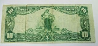 1902 NATIONAL CURRENCY $10 TEN DOLLAR LG NOTE CHARTER NUMBER 9095 MT.  STERLING 5