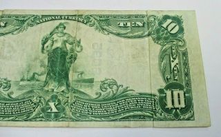1902 NATIONAL CURRENCY $10 TEN DOLLAR LG NOTE CHARTER NUMBER 9095 MT.  STERLING 6