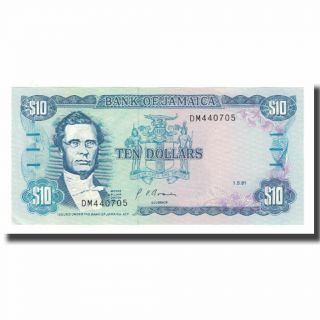 [ 566804] Banknote,  Jamaica,  10 Dollars,  1985 - 1994,  1991 - 05 - 01,  Km:71d