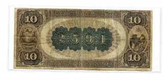 1882 TEN DOLLAR NATIONAL BANK NOTE - COMMERCIAL NAT BANK OF DETROIT MICHIGAN B.  B 4