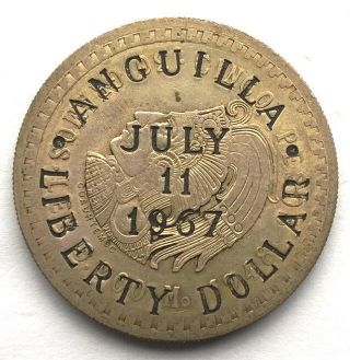 Anguilla 1967 Mexico Indian Chief Liberty Dollar Silver Coin