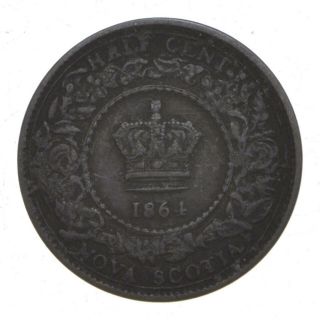 World Coin - 1864 Nova Scotia 1/2 Cent - 3 Grams 042