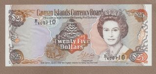 Cayman Islands: 25 Dollars Banknote,  (unc),  P - 19,  1996,