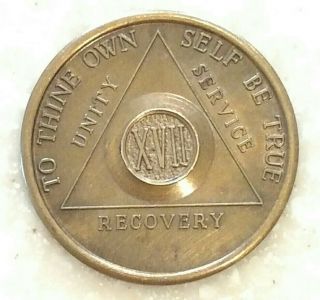 Alcoholics Anonymous Vintage 17 Year Bronze Token Coin Chip Aa Back