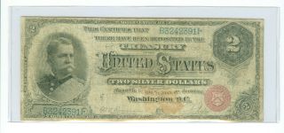 1886 $2 Ornate Back Hancock Silver Certificate Fr 240 3
