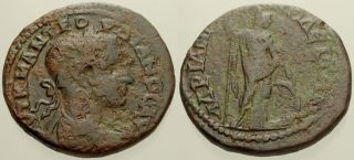 039.  Roman Bronze Coin.  Gordian Iii.  Ae - 26.  Hadrianopolis.  Athena.  Avf