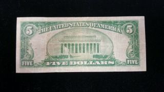 1929 $5.  00 National Currency Type 2 Bishop National Bank of Hawaii at Honolulu 2