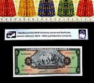 El Salvador,  Banknote,  5 Colones.  (cndgb)
