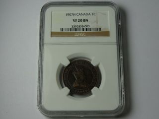 1907 H Canada Edward Vii Cent Ngc Vf - 20 Bn Key Date