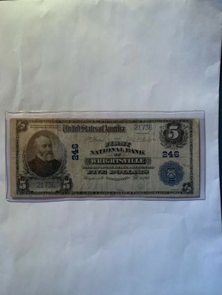 The First National Bank Of Wrightsville Pa.  York County Large Banknote