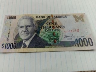 One Thousand Dollar,  Bank Jamaica