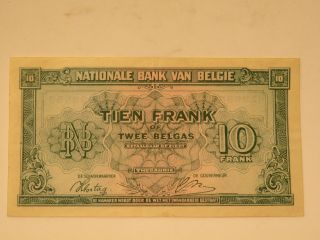 1943 Banque Nationale De Belgique 10 Dix Francs Belgium Currency (95)