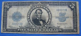 Series Of 1923 $5.  00 Silver Certificate " Lincoln Porthole " - Estate Fresh