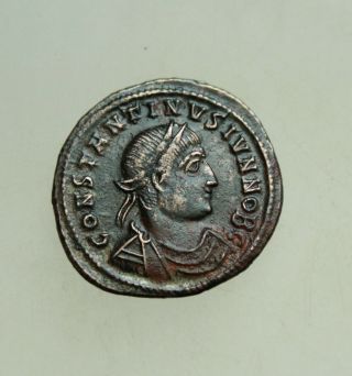 Constantine Ii As Caesar A.  D.  317 - 337 Cuirased Buste N.  R.  Æ 20mm Camp Gate