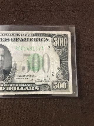 1934A $500 Federal Reserve Note York,  York 1day 4