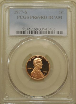 1977 - S Pcgs Pr69dcam Proof Lincoln Cent Deep Cameo Red Dcam