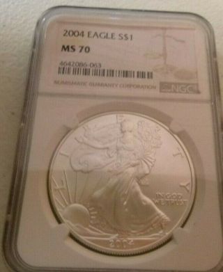 2004 American Silver Eagle Ngc Ms70
