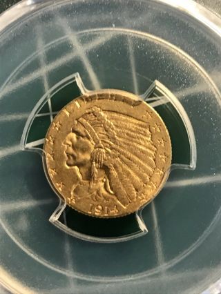 1914 - D Indian Head 2.  50 PCGS MS61 US Gold Coin Quarter Eagle Denver 2