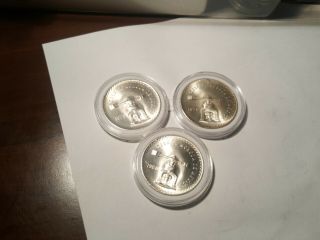 1978.  1979.  1980 Casa De Moneda.  1 Oz Each.  Silver 3 Coins Mexican