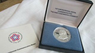 1974 Bicentennial Medal Commemorating 1st Continental Congress Adams Silver M113