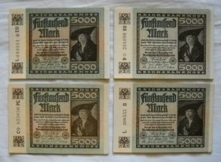 40 X 5000 Mark From German Land 1922,  All In Unc
