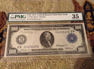 1914 $100 Federal Reserve Note PMG 35 2