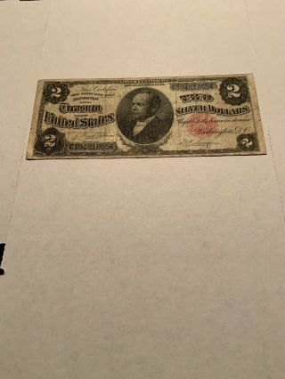 1891 $2 Two Dollars “windom” Silver Certificate Currency Note