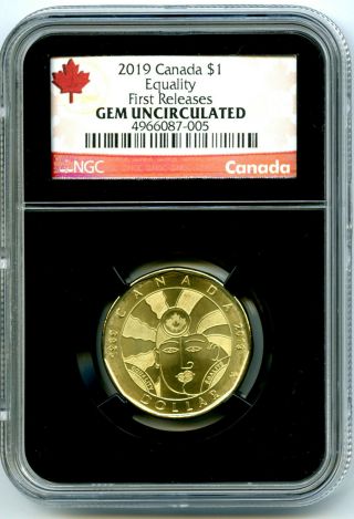2019 Canada $1 Equality Ngc Gem Unc Dollar Loon Loonie First Releases Black