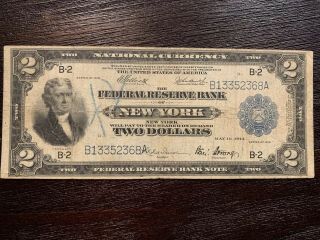 1918 $2 Federal Reserve Note York Battleship