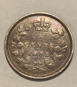 Canada - Queen Victoria - 5 Cents - 1893 - Very Fine 2
