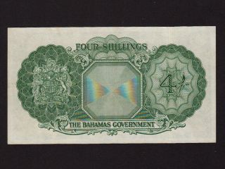 Bahamas:P - 13,  4 Shillings,  1953 Queen Elizabeth II VF,  NR 2