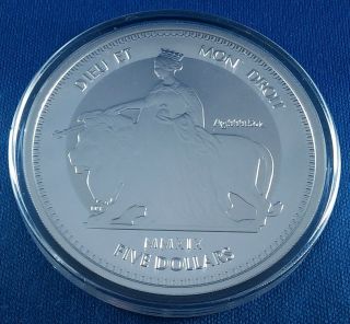 2019 British Virgin Islands Una & The Lion 5 Ounce.  999 Silver Coin
