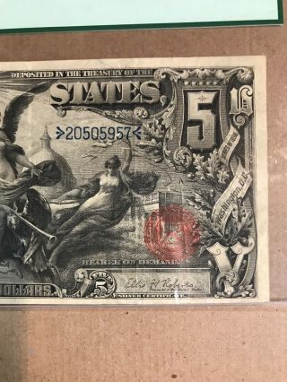 FR 269 $5 1896 EDUCATIONAL Silver Certificate US Currency VF 30PPQ 4