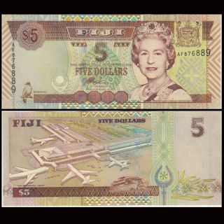Fiji 5 Dollars,  Nd (2002),  P - 105a,  Unc