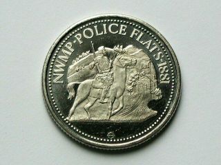 Crowsnest Pass Ab Canada 1981 Trade Dollar Token With Nwmp Police Horse & Rider