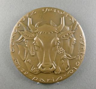 French Medal.  Horse,  Cow,  Pig,  Sheep,  Goat.  Paris 1973.  By Baron.