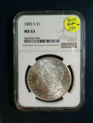1885 S Morgan Silver Dollar Ngc Ms63 Better Date $1 Coin Priced To Sell Fast