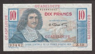 Guadeloupe - 10 Francs - Pick 32 - 1947 - Old & Scarce - French Rule - Xf,