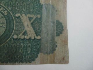 paper money us large 1863 $10.  00 UNITED STATES NOTE 9