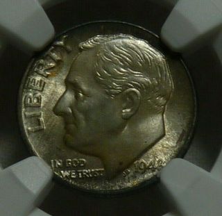 1948 - D Roosevelt Dime NGC MS - 67 FT (Full Torch) / FB (Full Bands) |745 Points| 5