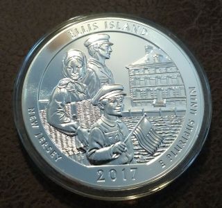 2017 Us America The 5 Oz.  Silver Ellis Island Coin { Jersey }