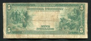 FR.  800 1915 $5 FIVE DOLLARS FRBN FEDERAL RESERVE BANK NOTE KANSAS CITY,  MO VF 2