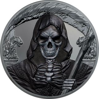 Equatorial Guinea 2018 1000 Francs Grim Reaper - The Death Black Proof 1oz