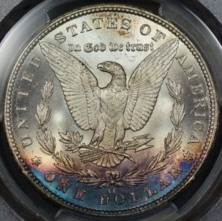 Colorful 1883 - CC $1 Morgan Silver Dollar PCGS MS - 64 Blue Crescent 3