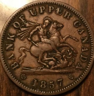 1857 Canada One Penny Token In
