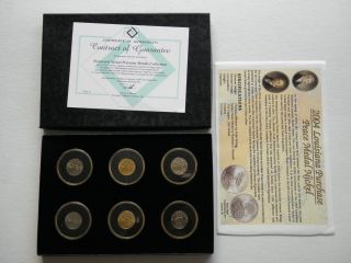 2004 Unc Gold Platinum Louisiana Purchase Jefferson Peace Medal Nickel Coin Set