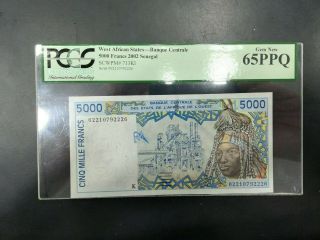 Senegal West African States 5000 Franc Banknote 2002