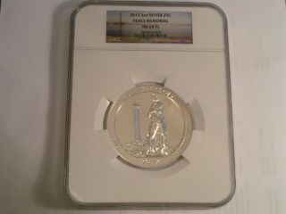 2013 5 Oz Silver America The Peace Memorial Ngc Ms 69pl